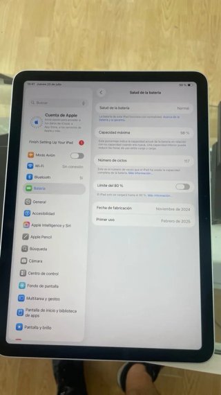 iPad Air 11 Azul 128GB M2 Batería 98%