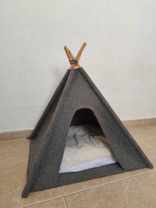 Tipi para Perros o Gatos Gris