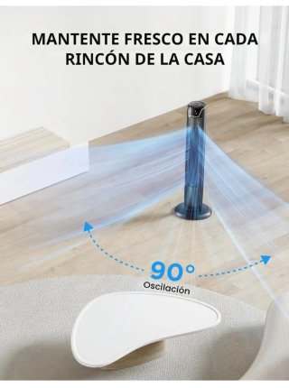 Ventilador Torre Midea Negro con Mando