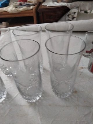 6 vasos cristal con dibujos y labrados a estrenar