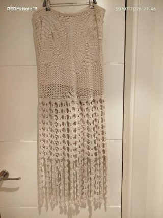 Falda larga crochet beige Talla L
