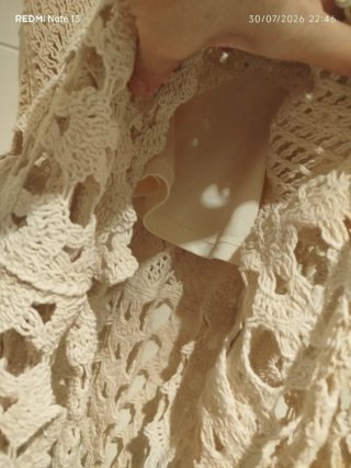 Falda larga crochet beige Talla L