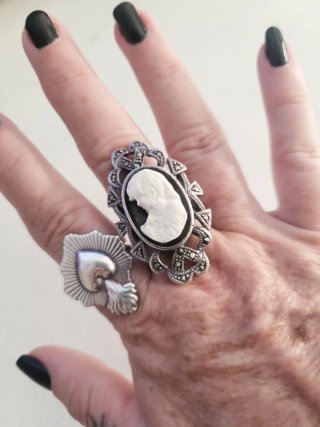 Anillo camafeo de plata