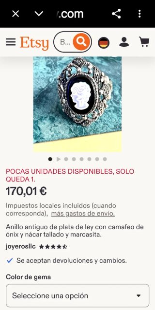 Anillo camafeo de plata