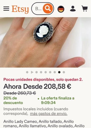 Anillo camafeo de plata