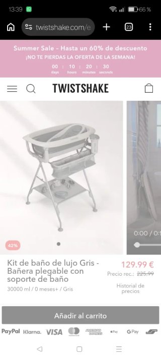 Kit de baño de lujo Gris - Bañera plegable