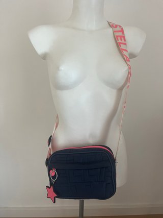Borsa Stella McCartney trapuntata blu e rosa