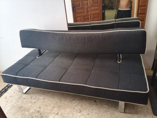 Sofá Cama Gris Tela
