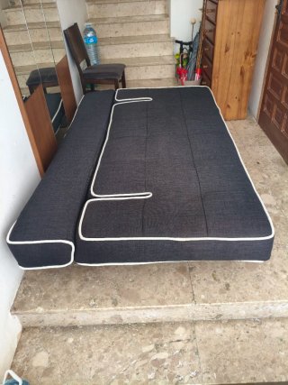 Sofá Cama Gris Tela