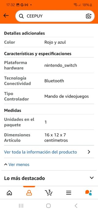 Mando Nintendo Switch Bluetooth nuevo precintad