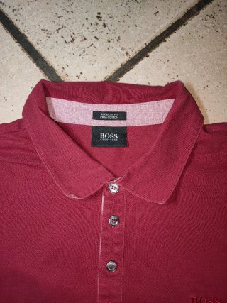 Polo Hugo Boss Cotone Pima Rosso L