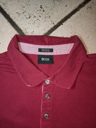 Polo Hugo Boss Cotone Pima Rosso L