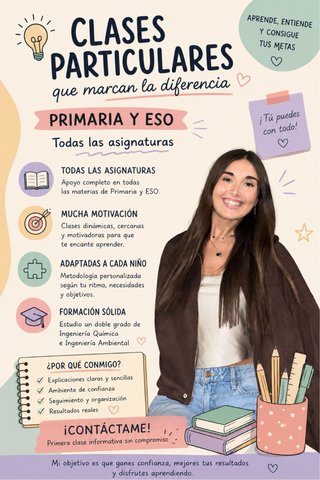 Profesora particular de todas las asignaturas