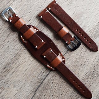 Correa de cuero artesanal para reloj (18-26mm)