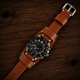 Correa de cuero artesanal para reloj (18-26mm)