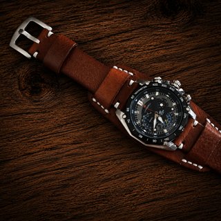 Correa de cuero artesanal para reloj (18-26mm)