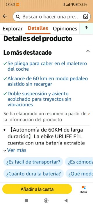 Bicicleta Eléctrica Plegable UR LIFE