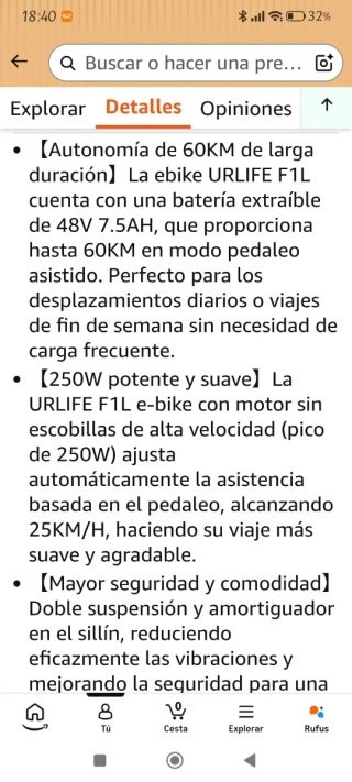 Bicicleta Eléctrica Plegable UR LIFE
