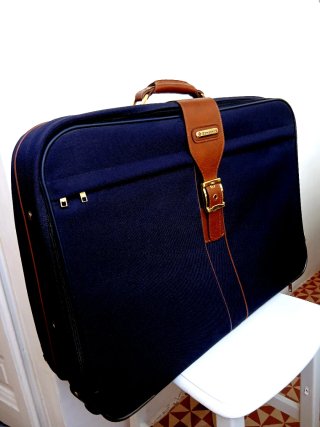 Maleta Grande Samsonite Lona y Cuero.Impecable!