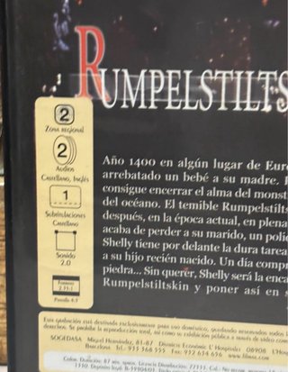 Rumpelstiltskin DVD Película Terror