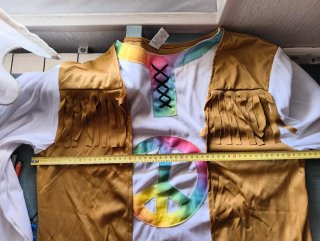 Pack disfraz/accesorios hippie+ regalo peluca