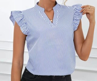 Blusa tendencias en azul de rayas talla XL