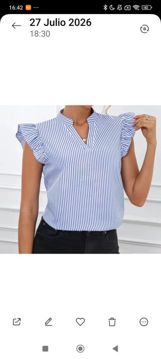 Blusa tendencias en azul de rayas talla XL