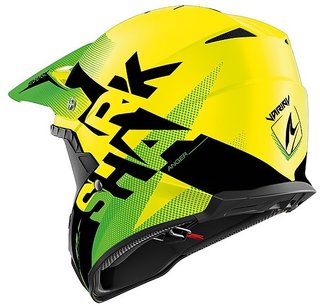 Casco Cross Shark Varial Anger Amarillo Verde