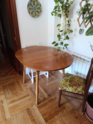 Mesa redonda extensible madera