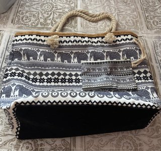 Bolso de playa con estampado de elefantes
