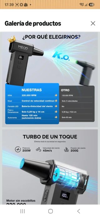 Soplador de aire MECO nuevo precintado