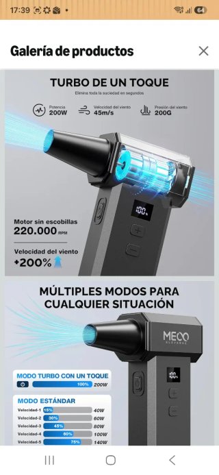 Soplador de aire MECO nuevo precintado