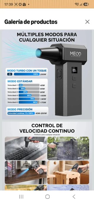 Soplador de aire MECO nuevo precintado