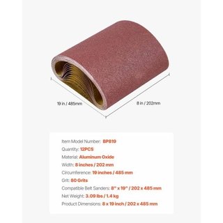 VEVOR Sanding Belts, 202mm x 485mm Belt Sander San