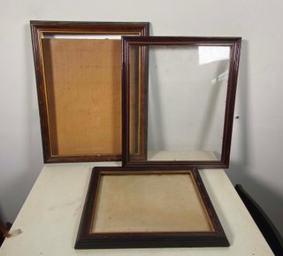 3 Marcos Marrones Madera y Cristal