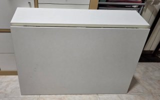 Mesa escritorio abatible madera blanca