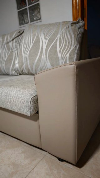 Sofá Chaise Longue 240cm Beige/Gris