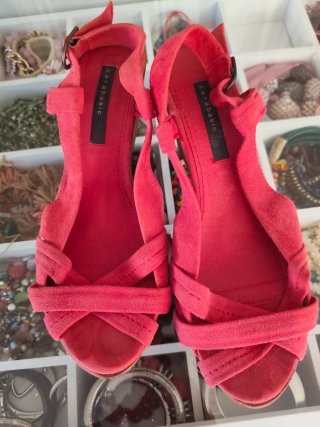 Sandalias Zara Rojo Talla 38