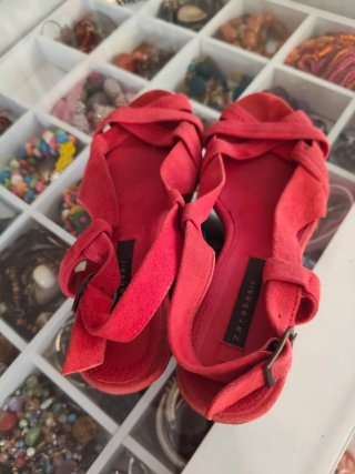 Sandalias Zara Rojo Talla 38