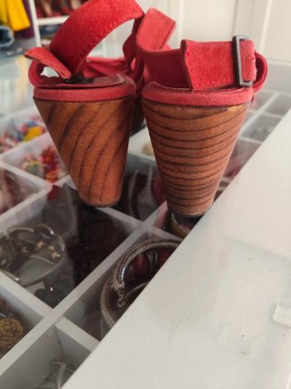 Sandalias Zara Rojo Talla 38