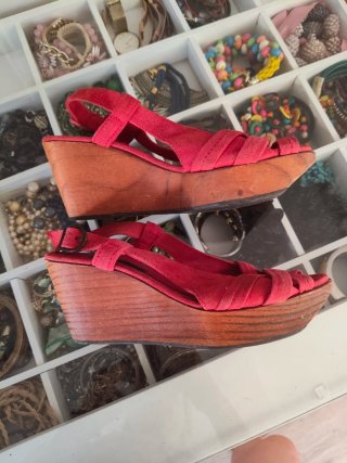Sandalias Zara Rojo Talla 38