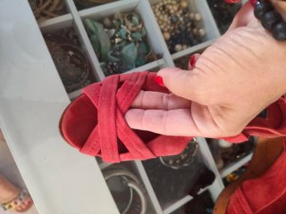 Sandalias Zara Rojo Talla 38