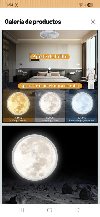 Lámpara de techo Luna nueva precintada