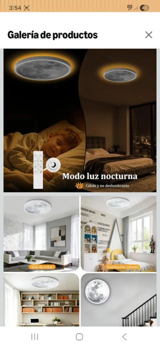 Lámpara de techo Luna nueva precintada