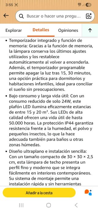 Lámpara de techo Luna nueva precintada