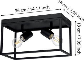 Lámpara Techo Industrial Eglo Silentina 2 Focos