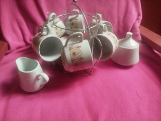 Juego café porcelana vintage picas
