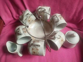 Juego café porcelana vintage picas