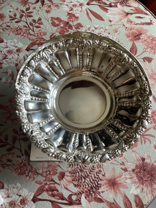 Cesto bañado en plata. Artesanía italiana, bonito