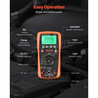 VEVOR Digital Multimeter, 4000-Count TRMS DC/AC Vo